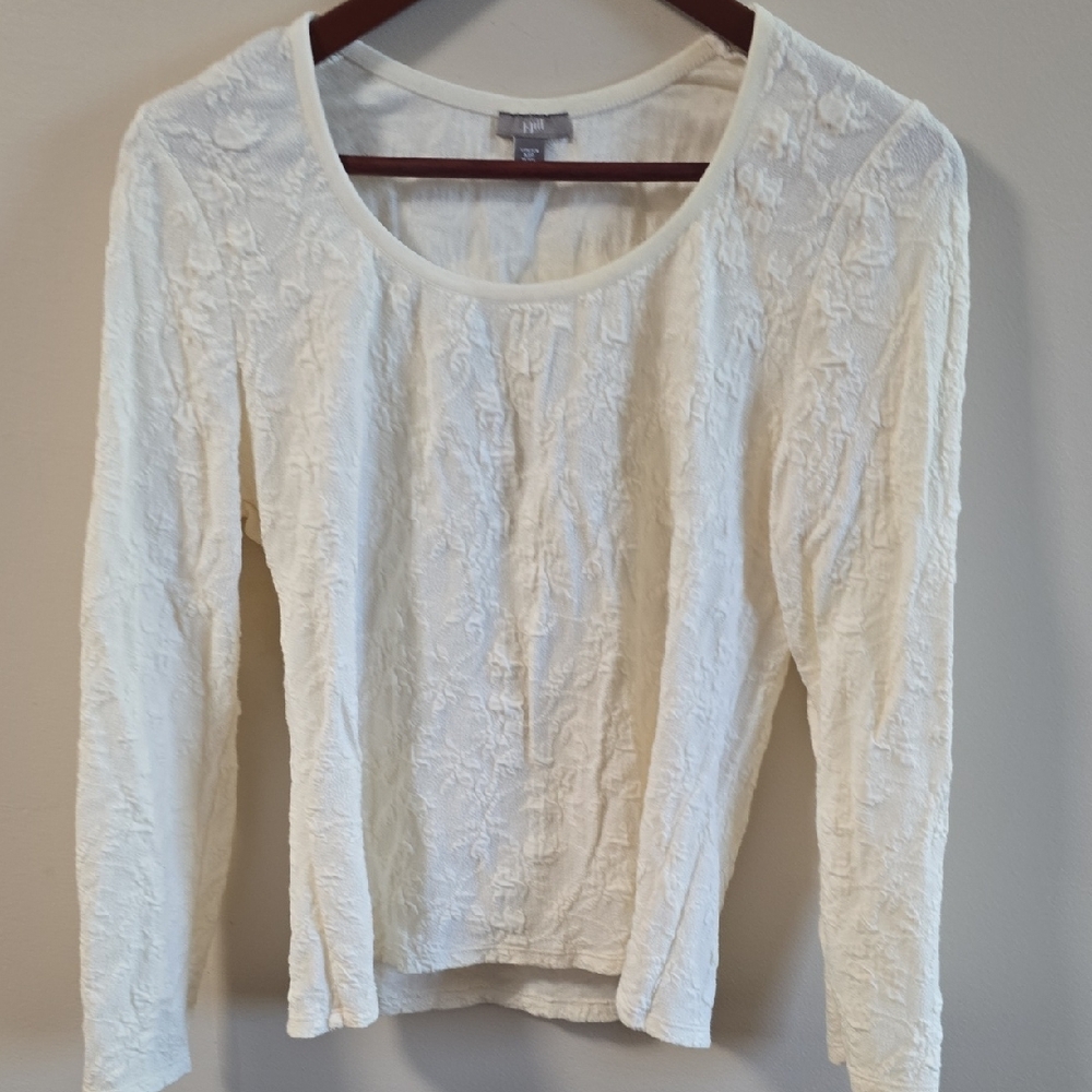J. Jill Cream Textured Women's Blouse